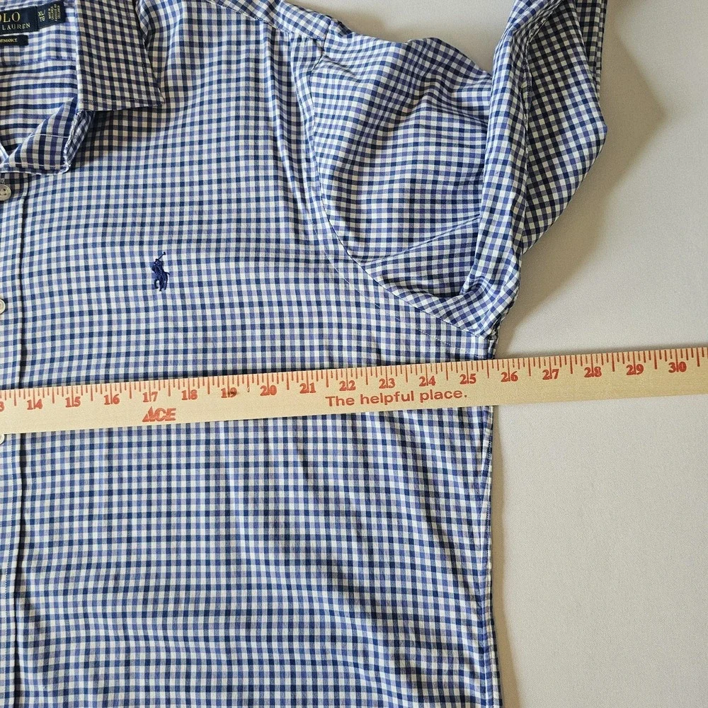 Polo Ralph‎ Lauren Shirt Men XL Plaid Performance Button Down Gingham Check EUC